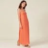Vib's Robe Longue Droite Satin Orange Foncé Femme -Robe Boutique robe longue droite satin orange fonc femme dc 36125222820260634