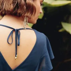 Vib's Robe Longue évasée à Volants Bleu Marine Femme -Robe Boutique robe longue evasee a volants bleu marine femme d1 36125133710020367