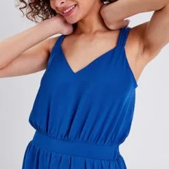 Vib's Robe Longue évasée Bleu Femme -Robe Boutique robe longue evasee bleu femme d1 36125383290144752