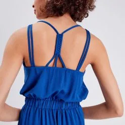 Vib's Robe Longue évasée Bleu Femme -Robe Boutique robe longue evasee bleu femme d2 36125383290144752