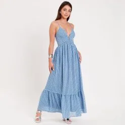 Vib's Robe Longue évasée Bleu Femme