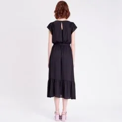 Vib's Robe Longue évasée Ceinturée Noir Femme 10 Vib's Robe Longue évasée Ceinturée Noir Femme -Robe Boutique robe longue evasee ceinturee noir femme b 36125313310611001