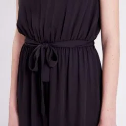 Vib's Robe Longue évasée Ceinturée Noir Femme 11 Vib's Robe Longue évasée Ceinturée Noir Femme -Robe Boutique robe longue evasee ceinturee noir femme d1 36125313310611001