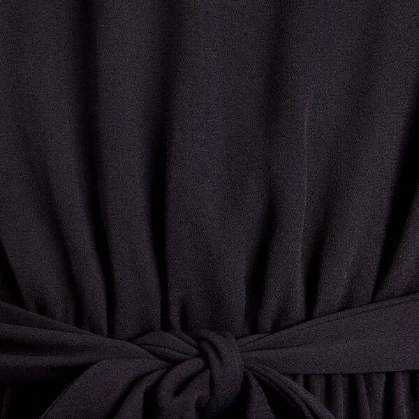 Vib's Robe Longue évasée Ceinturée Noir Femme 7 Vib's Robe Longue évasée Ceinturée Noir Femme – Image 5