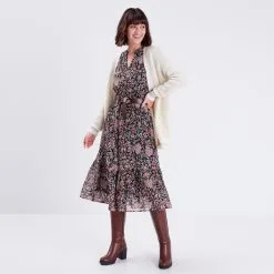 Robe Boutique -Robe Boutique robe longue evasee noir femme fp 36125393330335095