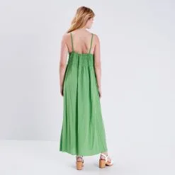 Vib's Robe Longue évasée Vert Femme -Robe Boutique robe longue evasee vert femme b 36125393290224519