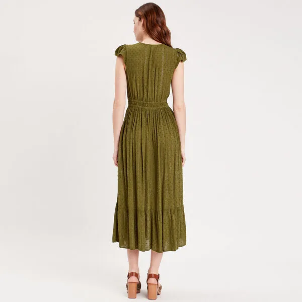 Vib's Robe Longue évasée Vert Foncé Femme 5 Vib's Robe Longue évasée Vert Foncé Femme – Image 3