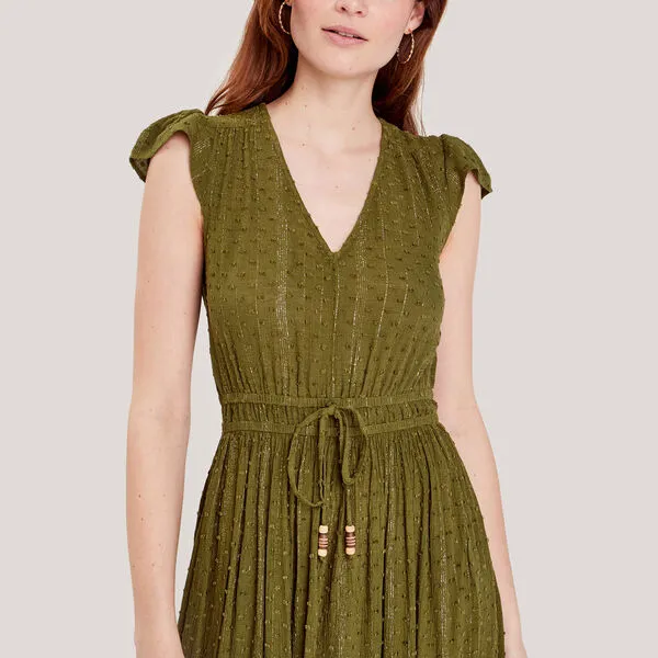 Vib's Robe Longue évasée Vert Foncé Femme 6 Vib's Robe Longue évasée Vert Foncé Femme – Image 4