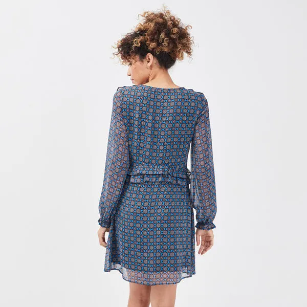 Vib's Robe Manches Longues Bleu Femme 5 Vib's Robe Manches Longues Bleu Femme – Image 3