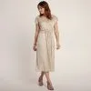 Vib's Robe Midi Droite Ceinturée Couleur Or Femme -Robe Boutique robe midi droite ceinturee couleur or femme dc 36125153640010401
