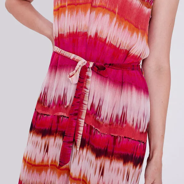 Vib's Robe Midi Droite Ceinturée Rouge Femme 6 Vib's Robe Midi Droite Ceinturée Rouge Femme – Image 4