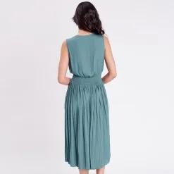 Vib's Robe Midi évasée Cache-coeur Vert Foncé Femme -Robe Boutique robe midi evasee cache coeur vert fonc femme b 36125313300204003