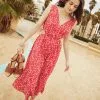 Vib's Robe Midi évasée Ouvertures Rose Fushia Femme -Robe Boutique robe midi evasee ouvertures rose fushia femme dc 36125313300235500