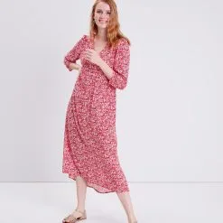 Vib's Robe Midi évasée Rouge Femme