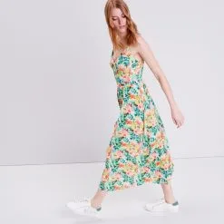 Vib's Robe Midi évasée Vert émeraude Femme