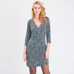 Vib's Robe Moulante Manches 3/4 Noir Femme -Robe Boutique robe moulante manches 34 noir femme fp 36125383380025268