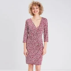 Vib's Robe Moulante Manches 3/4 Rouge Femme -Robe Boutique robe moulante manches 34 rouge femme fp 36125383380024658