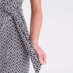 Vib's Robe Portefeuille Avec Noeud Noir Femme -Robe Boutique robe portefeuille avec noeud noir femme d1 36125383250655449