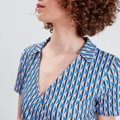 Vib's Robe Portefeuille Manches Courtes Gris Femme -Robe Boutique robe portefeuille manches courtes gris femme d1 36125383430025043