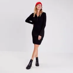 Vib's Robe Pull Ajustée Noir Femme -Robe Boutique robe pull ajustee noir femme si 36125212810750866