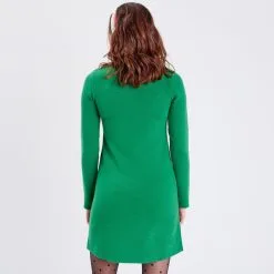 Vib's Robe Pull Droite Avec Poches Vert Femme -Robe Boutique robe pull droite avec poches vert femme b 36125313490014417