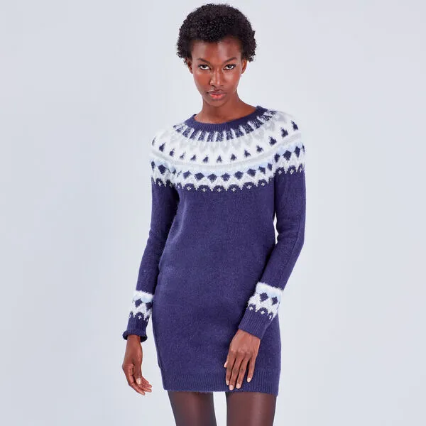 Vib's Robe Pull Droite Bleu Marine Femme 4 Vib's Robe Pull Droite Bleu Marine Femme – Image 2