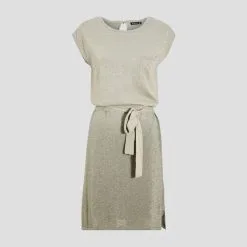 Vib's Robe Pull Droite Ceinturée Vert Clair Femme