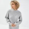 Vib's Robe Pull Droite Col Montant Gris Clair Femme 1 Vib's Robe Pull Droite Col Montant Gris Clair Femme -Robe Boutique robe pull droite col montant gris clair femme dc 36125373490030214