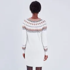 Vib's Robe Pull Droite Ecru Femme -Robe Boutique robe pull droite ecru femme b 36125343490060277