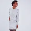Vib's Robe Pull Droite Gris Clair Femme