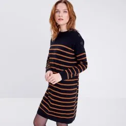 Vib's Robe Pull éco-responsable Noir Femme