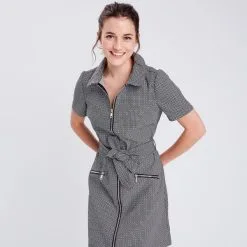 Vib's Robe Trapèze Ceinturée Noir Femme