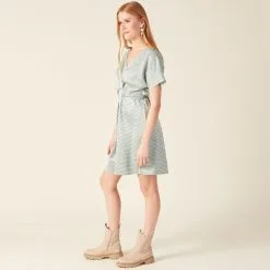 Vib's Robe Trapèze éco-responsable Vert Femme -Robe Boutique robe trapeze eco responsable vert femme d1 36125212810813939