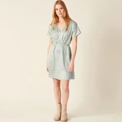 Vib's Robe Trapèze éco-responsable Vert Femme -Robe Boutique robe trapeze eco responsable vert femme si 36125212810813939