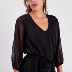 Vib's Robe Trapèze Manches 3/4 Noir Femme 11 Vib's Robe Trapèze Manches 3/4 Noir Femme -Robe Boutique robe trapeze manches 34 noir femme d1 36125292810830866