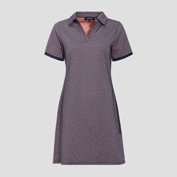 Vib's Robe Trapèze Manches Courtes Bleu Marine Femme 8 Vib's Robe Trapèze Manches Courtes Bleu Marine Femme – Image 6