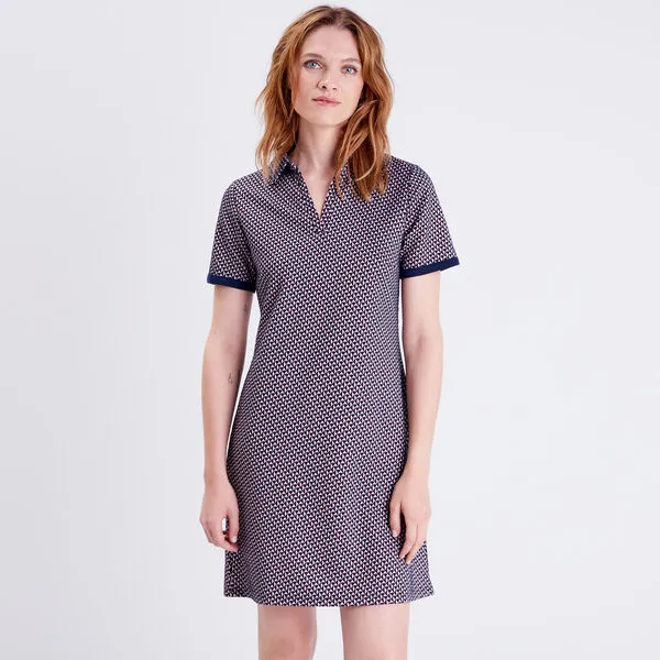 Vib's Robe Trapèze Manches Courtes Bleu Marine Femme 4 Vib's Robe Trapèze Manches Courtes Bleu Marine Femme – Image 2