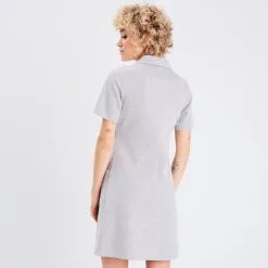 Vib's Robe Trapèze Manches Courtes Gris Clair Femme -Robe Boutique robe trapeze manches courtes gris clair femme b 36125313310190214